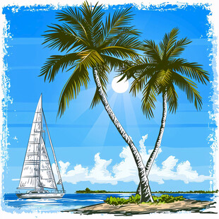 椰子树手绘