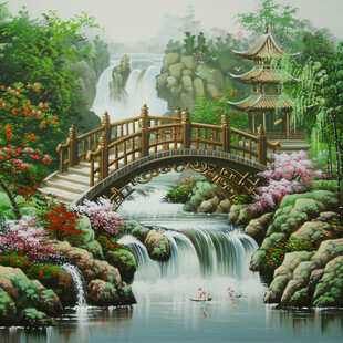 小桥流水装饰画