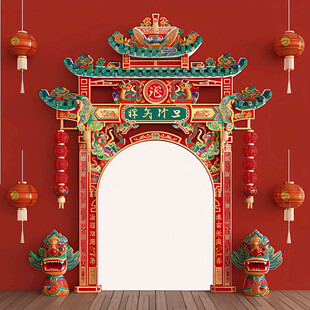 新年门头鼠年拱门