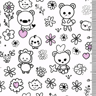 小碎花小熊布料图案