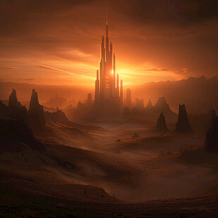 外星球幻想场景插画