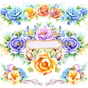 法式花卉四方连续图