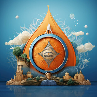 俄罗斯科技感建筑插画