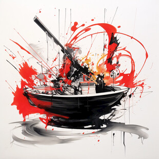 火锅海报墙面涂鸦