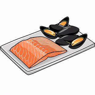 卡通三文鱼素材