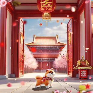 恭贺新禧户外场景