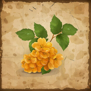 喷绘梅花秋天黄花