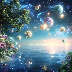 梦幻星空立体画