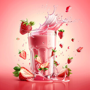 草莓汁插画