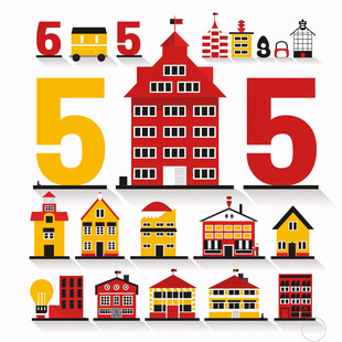 数字扁平化素材