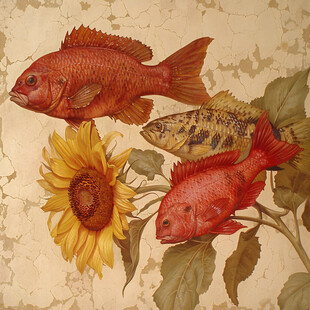 立体画素材金鱼立体画