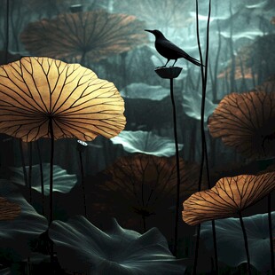 新中式国潮风荷叶