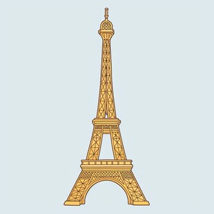 巴黎插画埃菲尔铁塔