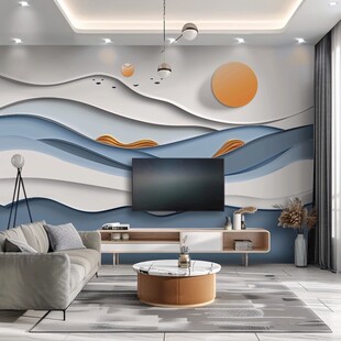 创意轻奢客厅壁纸