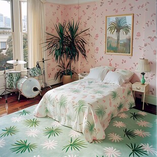 卧室芭蕉叶背景墙