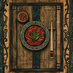 美食面条面馆插画