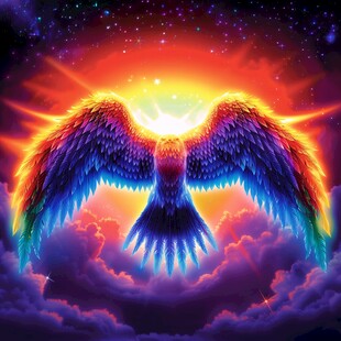 光线翅膀唯美翅膀海报