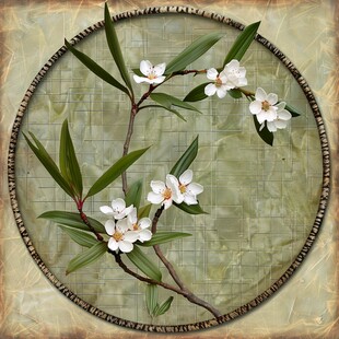 兰花圆形装饰画