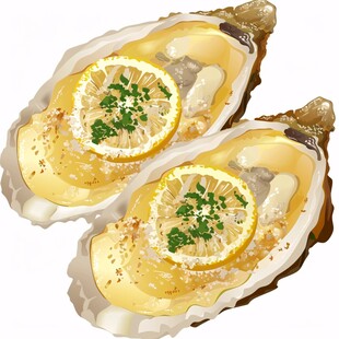 蒜蓉蒸扇贝插画