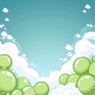 蓝天白云彩色气球