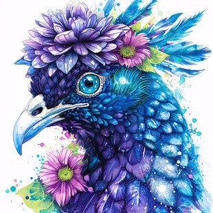 欧美手绘动物花鸟