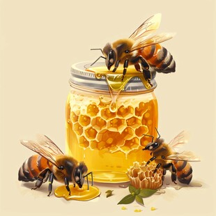 蜂蜜插画设计