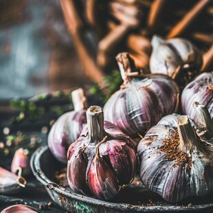 紫皮大蒜新鲜蔬菜