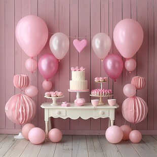 粉色气球生日宴