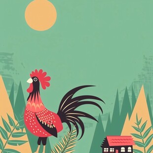 扁平风鸡插画
