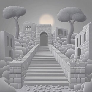 带走道的超现实城堡