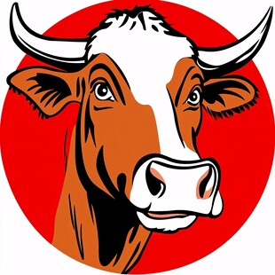 卡通牛手绘牛头