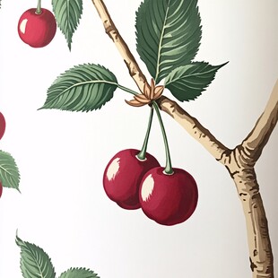 手绘樱桃壁纸