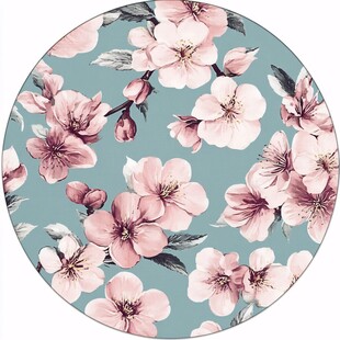 桃花圆形装饰画