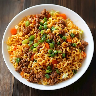 黑椒牛肉炒方便面