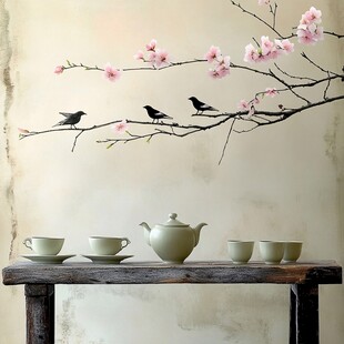 古风古典杯子壁画