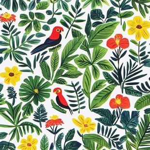 热带植物花鸟花型