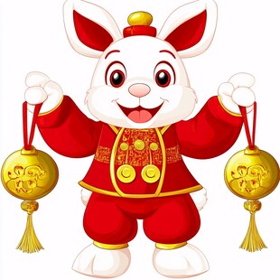 恭喜发财兔年素材