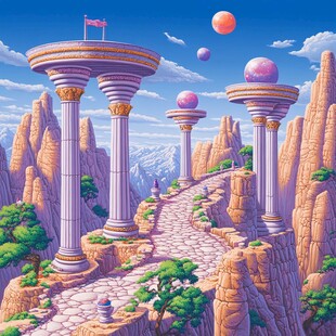 外星球幻想场景插画