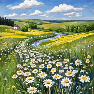 乡村夏日油画
