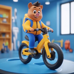 骑摩托车的小熊