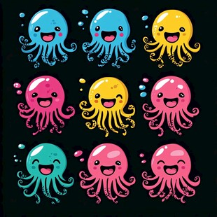 卡通动物章鱼