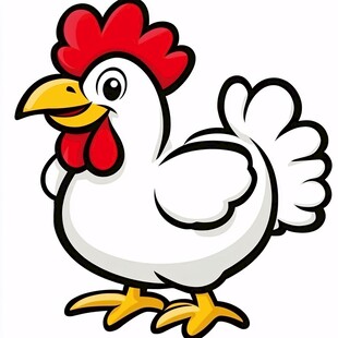 高清手绘卡通鸡