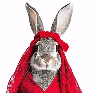 戴头巾兔子