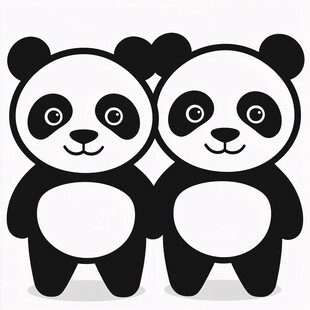 简约熊猫卡通熊猫图片