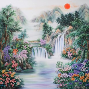 流水生财风景画