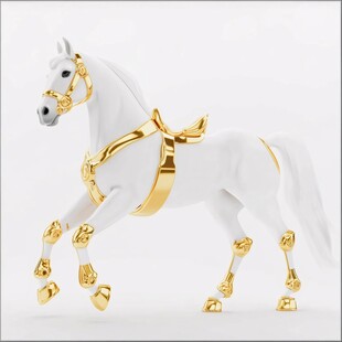 创意插画金属骏马
