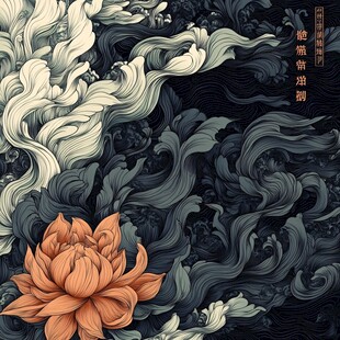 古风海浪包装插画