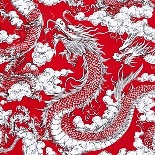 龙国潮印花图案