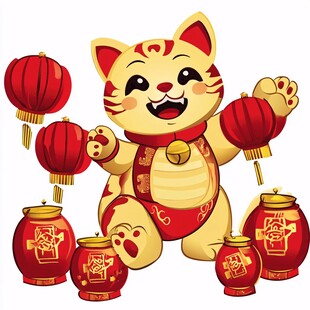 招财猫春节元素