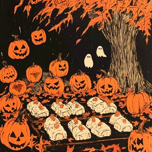 万圣节小豆包手帐贴纸